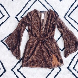 Blue Blush Leopard Print Dress